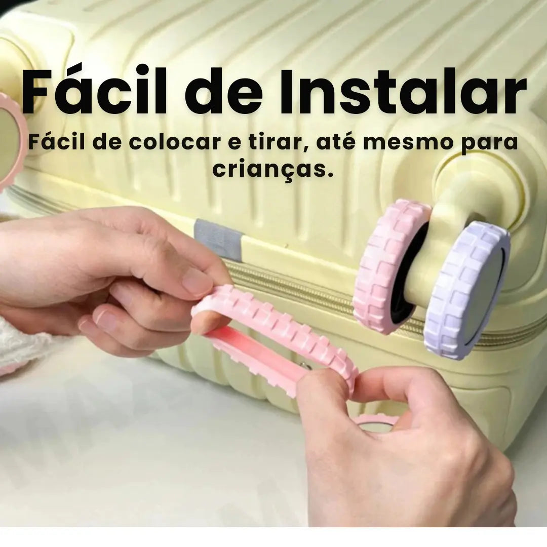 Kit 8 Capas de Silicone para Rodas de Mala – Silêncio & Proteção