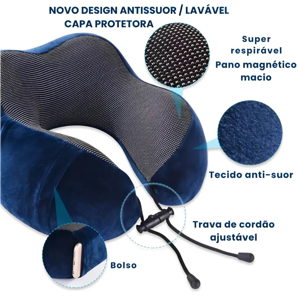 Travesseiro U Anatômico para Pescoço – Viagem Confortável