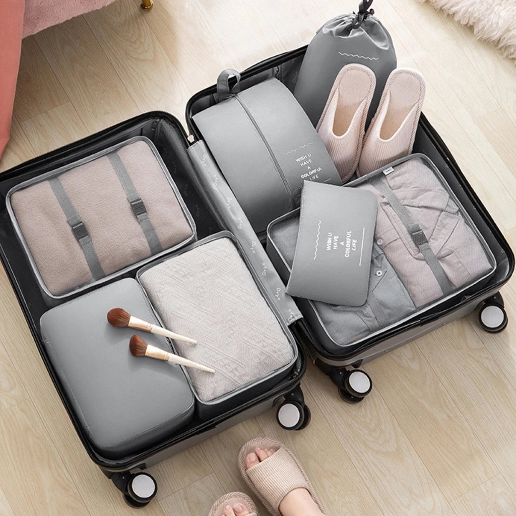 Kit Organizador de Viagem 7 Peças Grande Capacidade