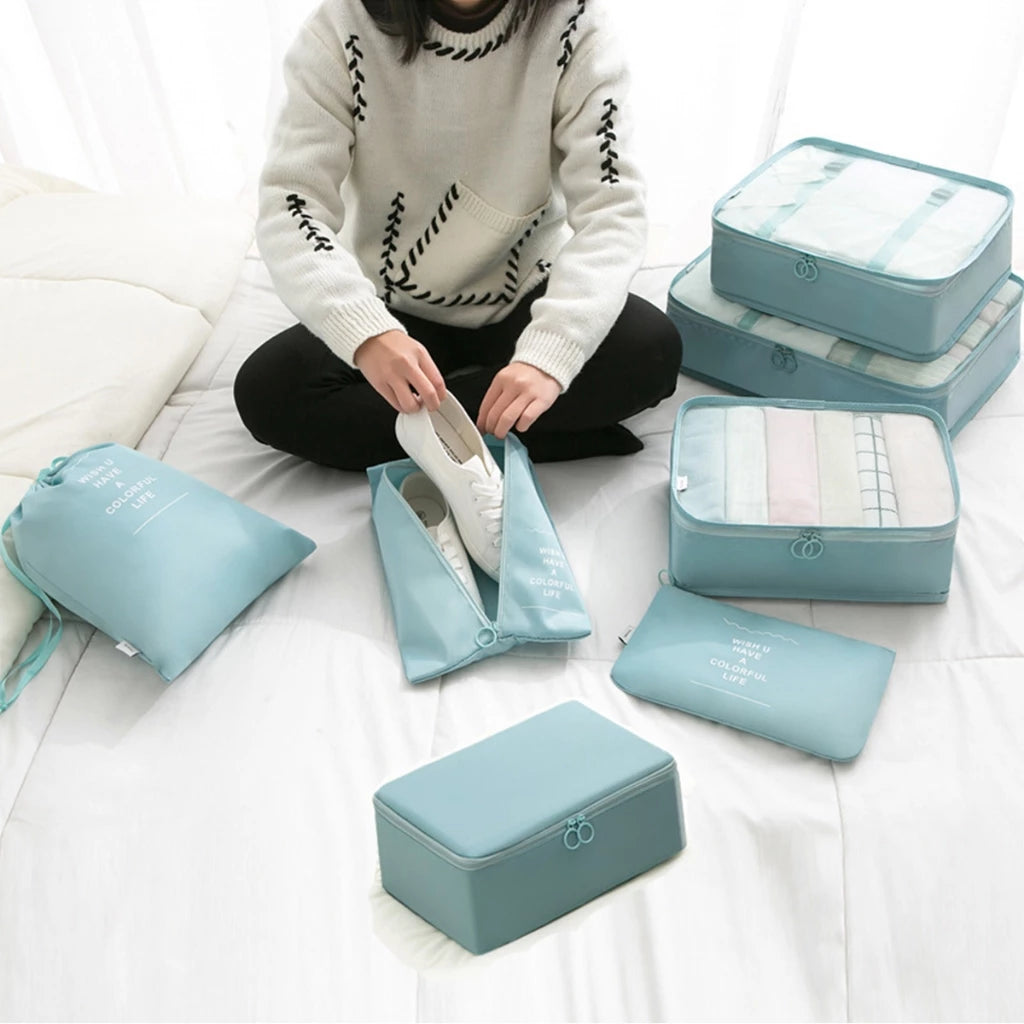 Kit Organizador de Viagem 7 Peças Grande Capacidade