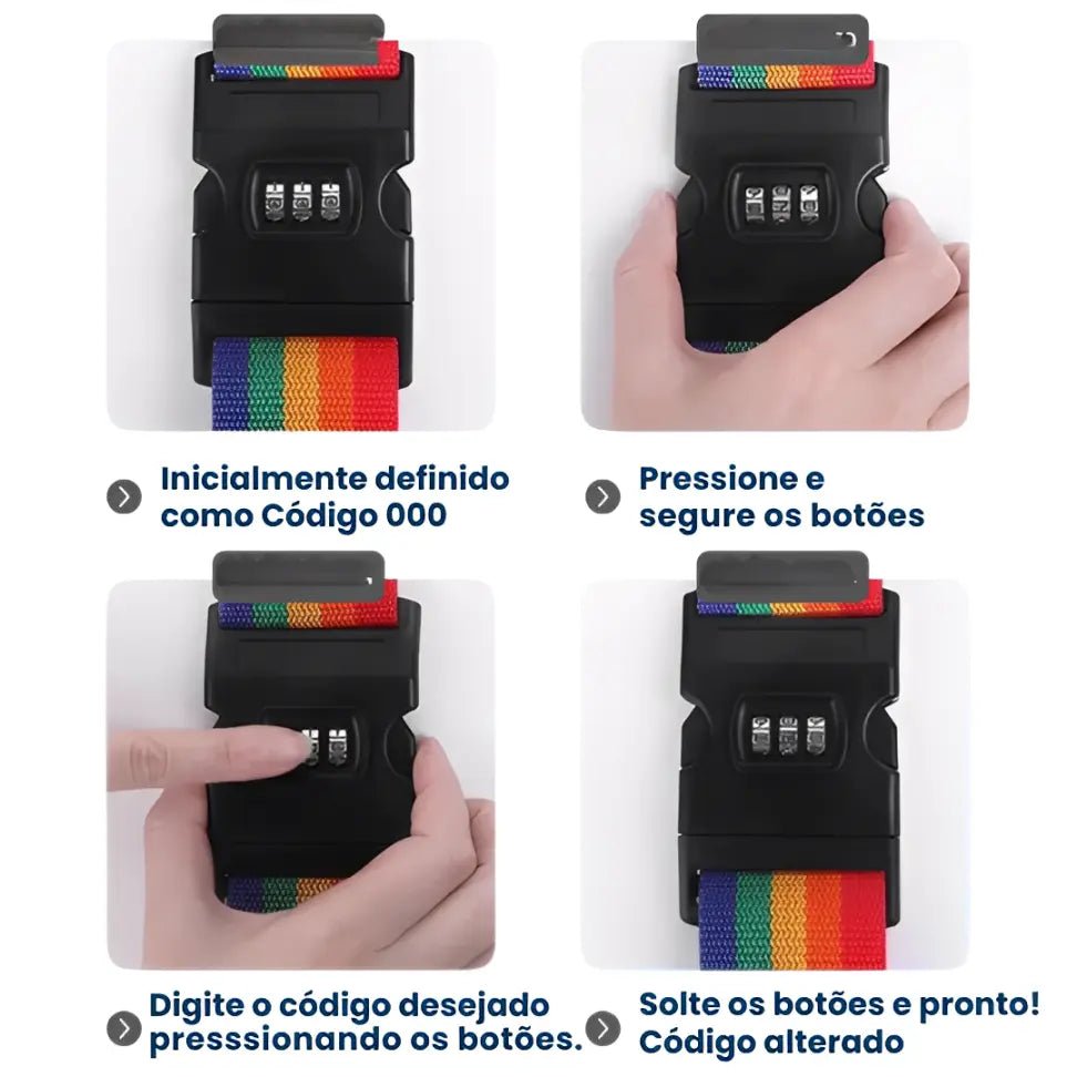Cinta de Proteção Para Mala com Segredo - TOP Viagem