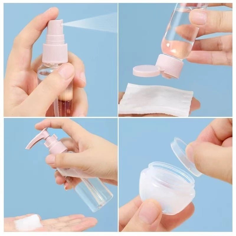 Conjunto de 11 Frascos Reutilizável para Viagens - TOP Viagem