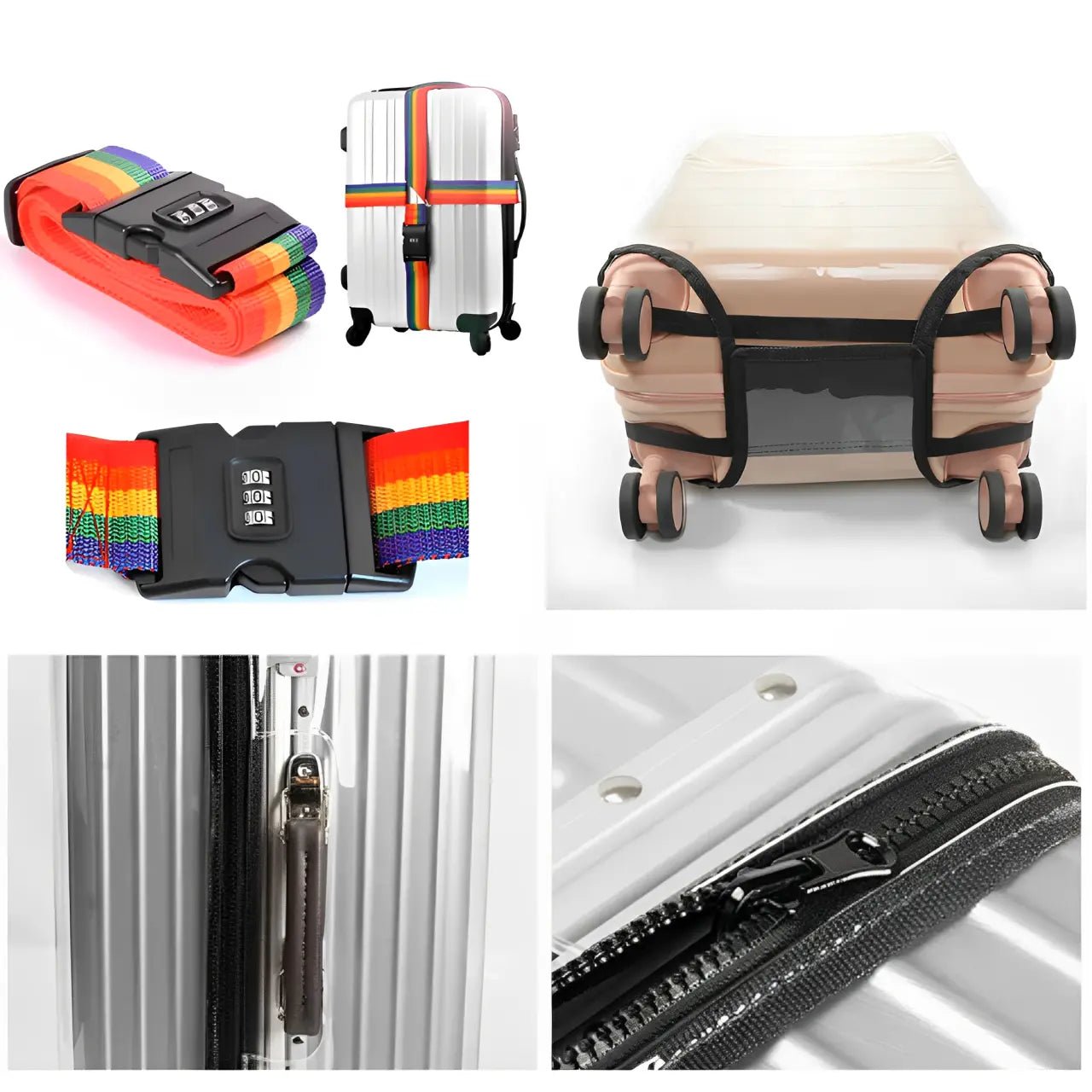Kit Cinta de Proteção Para Mala + Capa de PVC - TOP Viagem