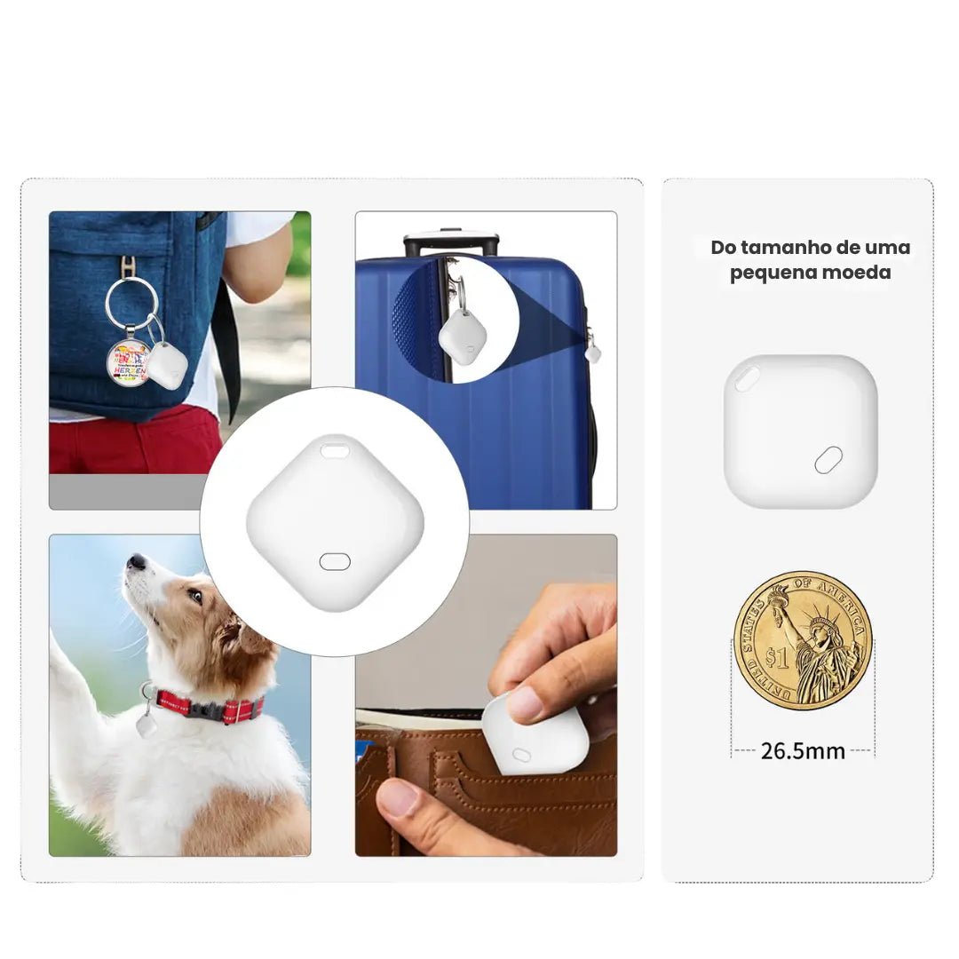 Rastreador para Mala Smart Tag Compatível com iPhone – Localização em Tempo Real Global - TOP Viagem