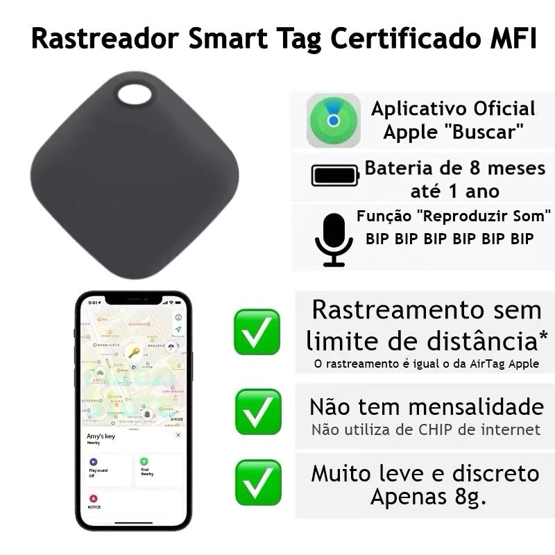 Rastreador para Mala Smart Tag para IPHONE - TOP Viagem