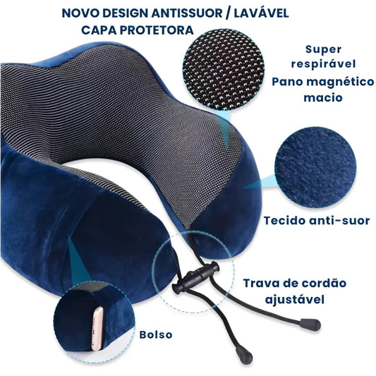 Travesseiro U Anatômico para Pescoço – Viagem Confortável