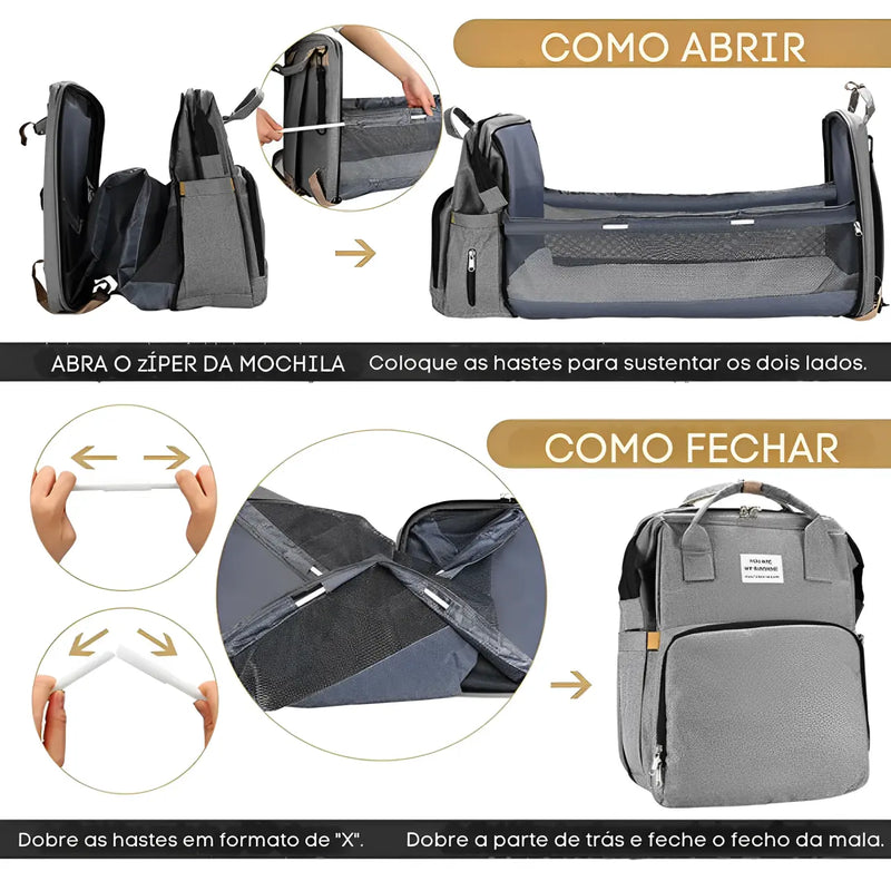 Mochila Vira Berço e Trocador