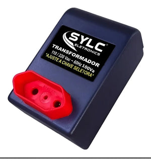 Autotransformador SYLC 100VA Bivolt Portátil e Seguro - TOP Viagem