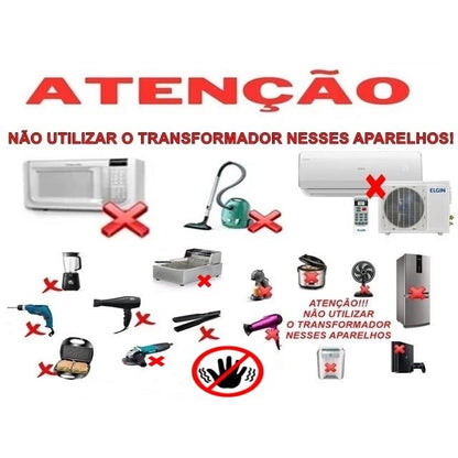 Autotransformador SYLC 100VA Bivolt Portátil e Seguro - TOP Viagem