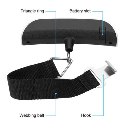 Balança Digital de Mão 50kg para Bagagem com Gancho - TOP Viagem