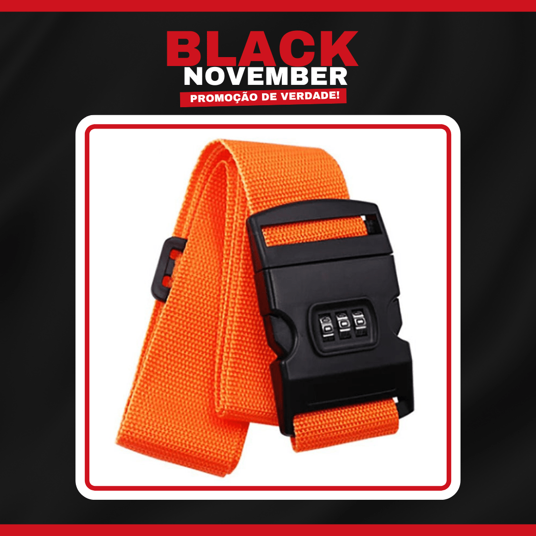 BLACK NOVEMBER Cinta de Proteção Para Mala com Segredo - TOP Viagem