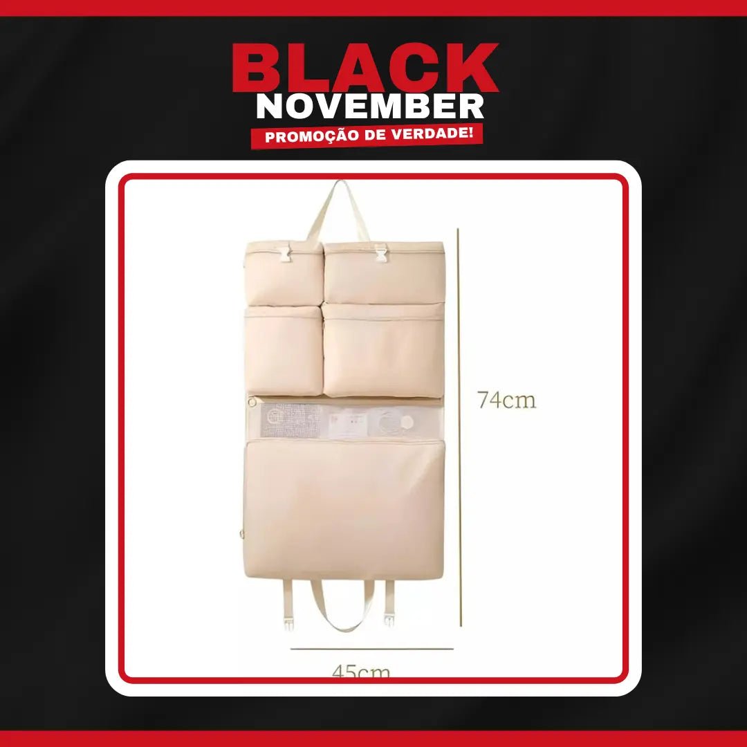 BLACK NOVEMBER Kit Bolsa Organizadora 7 em 1 para Viagem | Praticidade e Estilo - TOP Viagem