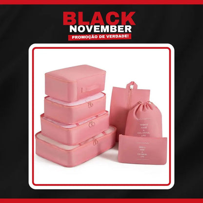 BLACK NOVEMBER Kit Organizador de Viagem 7 Peças Grande Capacidade - TOP Viagem
