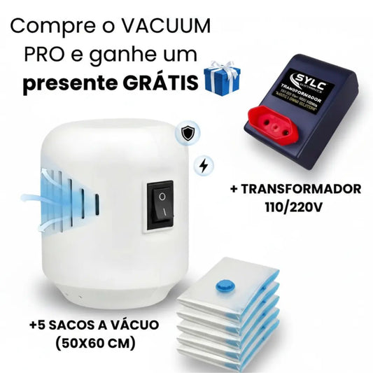 Bomba Elétrica + 5 Sacos a Vácuo Grátis + Autotransformardor 110/220V (70W) Grátis - TOP Viagem