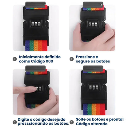Cinta de Proteção Para Mala com Segredo - TOP Viagem
