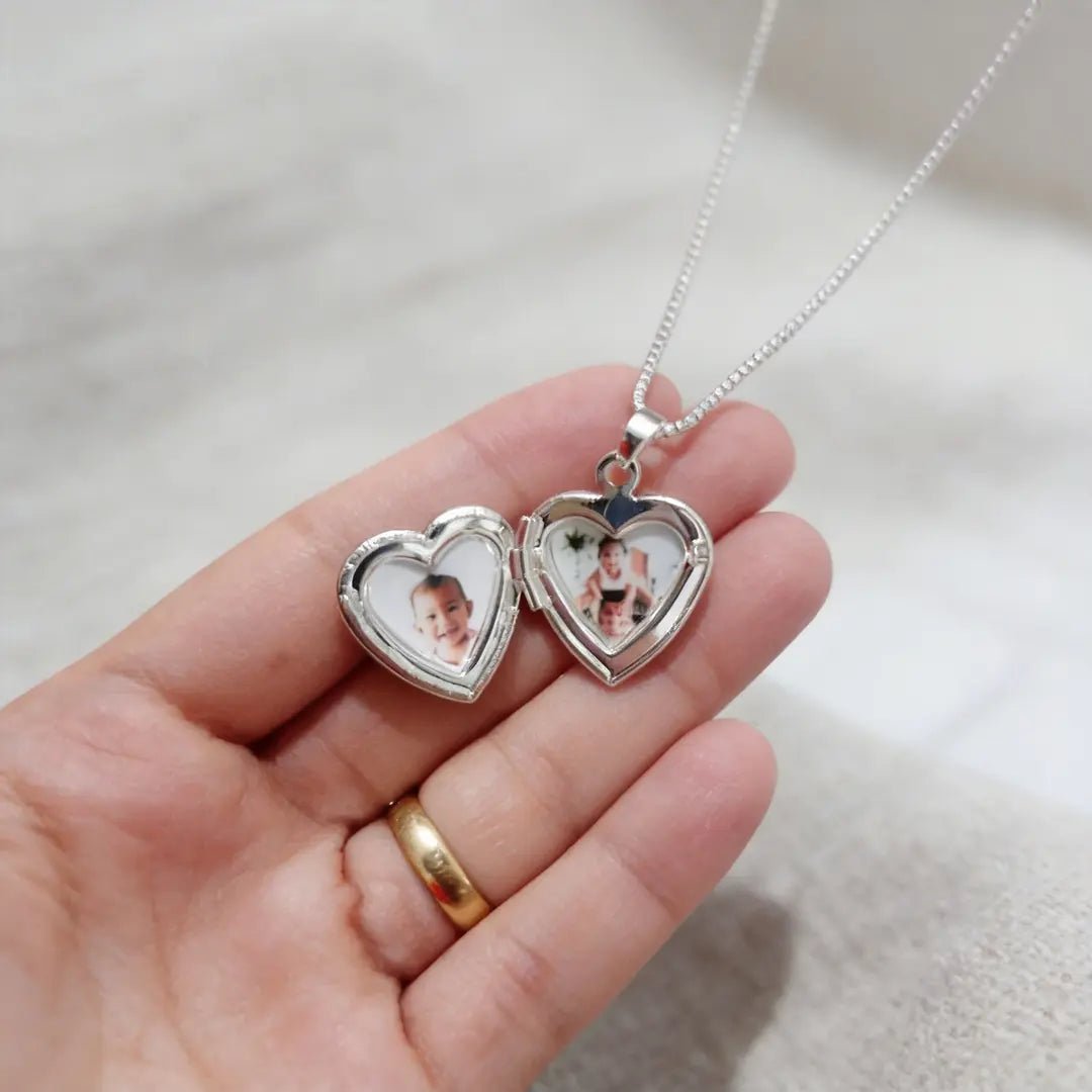Colar Relicário Coração – Prata 925 Personalizado com Foto - TOP Viagem