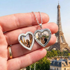 Colar Relicário Coração – Prata 925 Personalizado com Foto - TOP Viagem