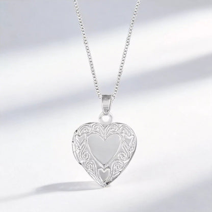 Colar Relicário Coração – Prata 925 Personalizado com Foto - TOP Viagem
