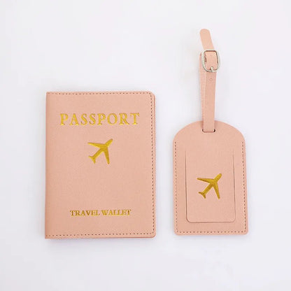 Conjunto Porta‑Passaporte + Tag de Bagagem em Couro Ecológico - TOP Viagem