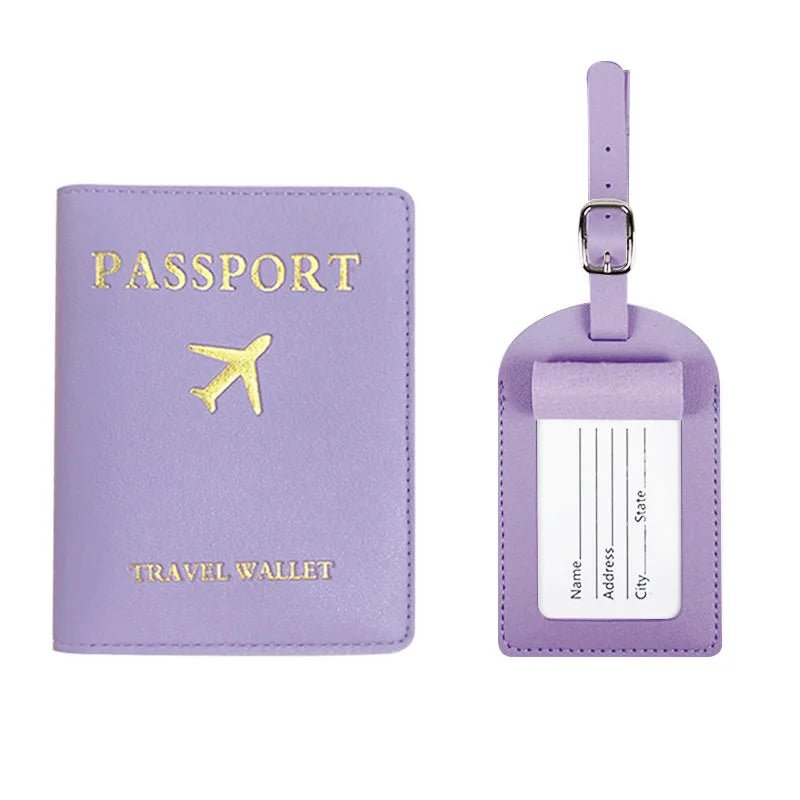Conjunto Porta‑Passaporte + Tag de Bagagem em Couro Ecológico - TOP Viagem