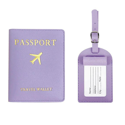 Conjunto Porta‑Passaporte + Tag de Bagagem em Couro Ecológico - TOP Viagem