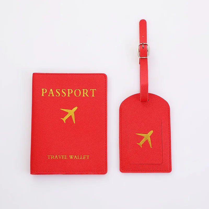 Conjunto Porta‑Passaporte + Tag de Bagagem em Couro Ecológico - TOP Viagem