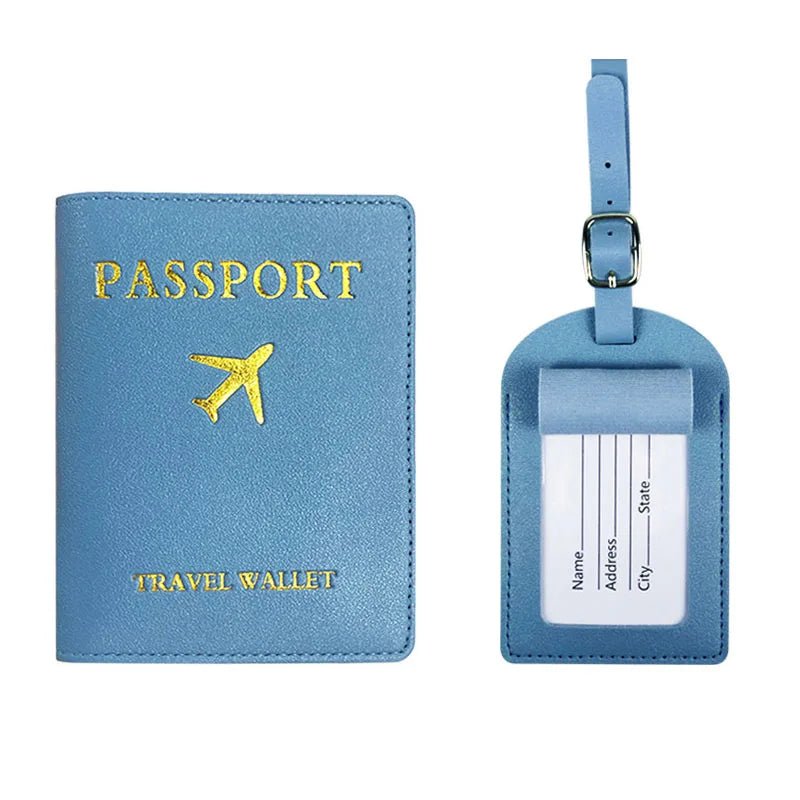 Conjunto Porta‑Passaporte + Tag de Bagagem em Couro Ecológico - TOP Viagem