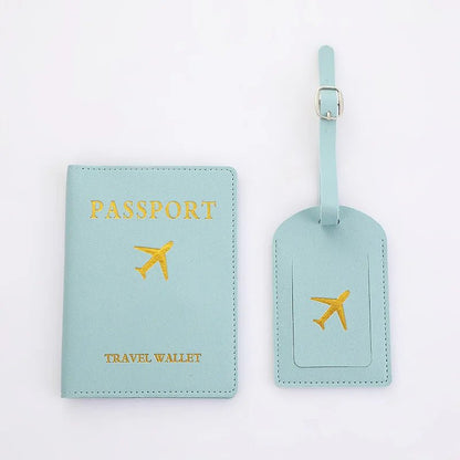 Conjunto Porta‑Passaporte + Tag de Bagagem em Couro Ecológico - TOP Viagem