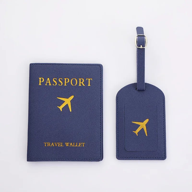 Conjunto Porta‑Passaporte + Tag de Bagagem em Couro Ecológico - TOP Viagem
