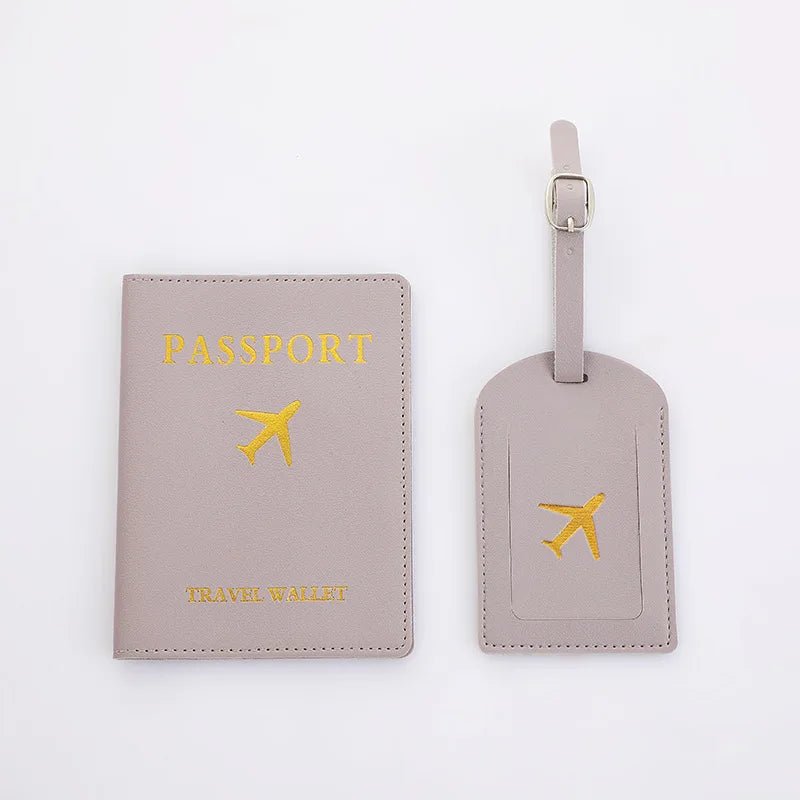 Conjunto Porta‑Passaporte + Tag de Bagagem em Couro Ecológico - TOP Viagem
