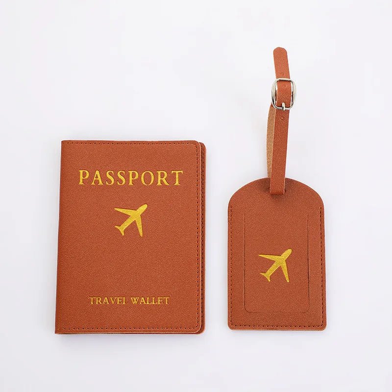 Conjunto Porta‑Passaporte + Tag de Bagagem em Couro Ecológico - TOP Viagem