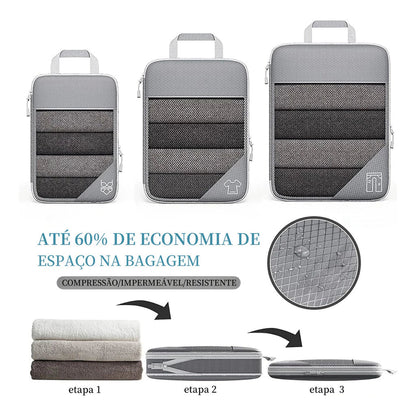 Cubos de Embalagem de Compressão - Premium 6 Peças - TOP Viagem
