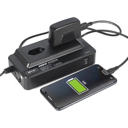 Inversor Veicular Knup 300W com USB e Tomadas 110V/220V - TOP Viagem