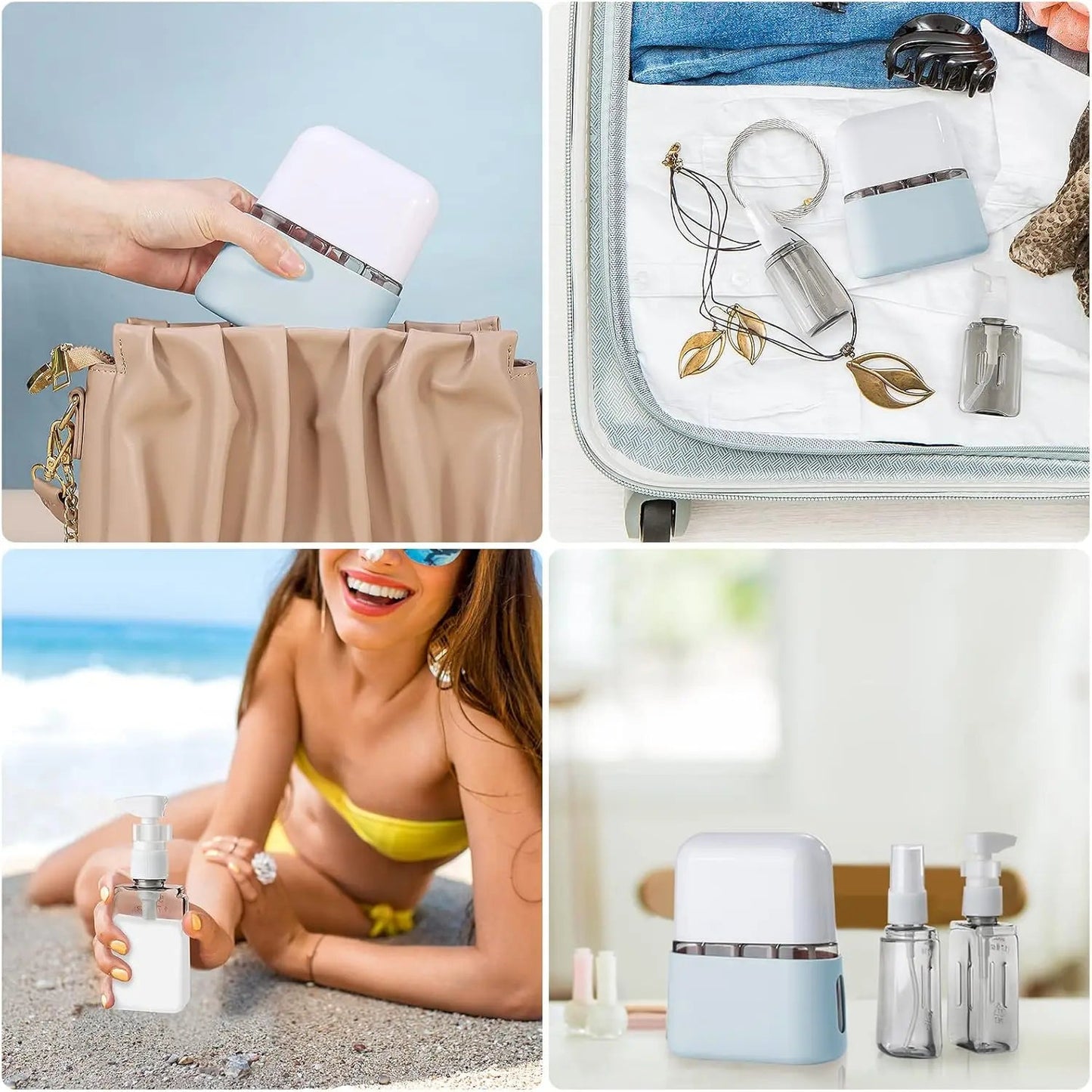 Kit 4 Frascos 50ml Para Cosméticos Skincare - TOP Viagem