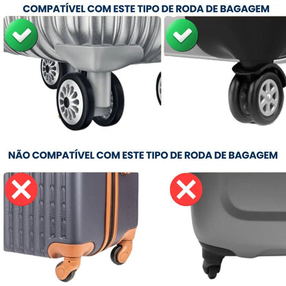Kit 8 Capas de Silicone para Rodas de Mala – Silêncio & Proteção - TOP Viagem