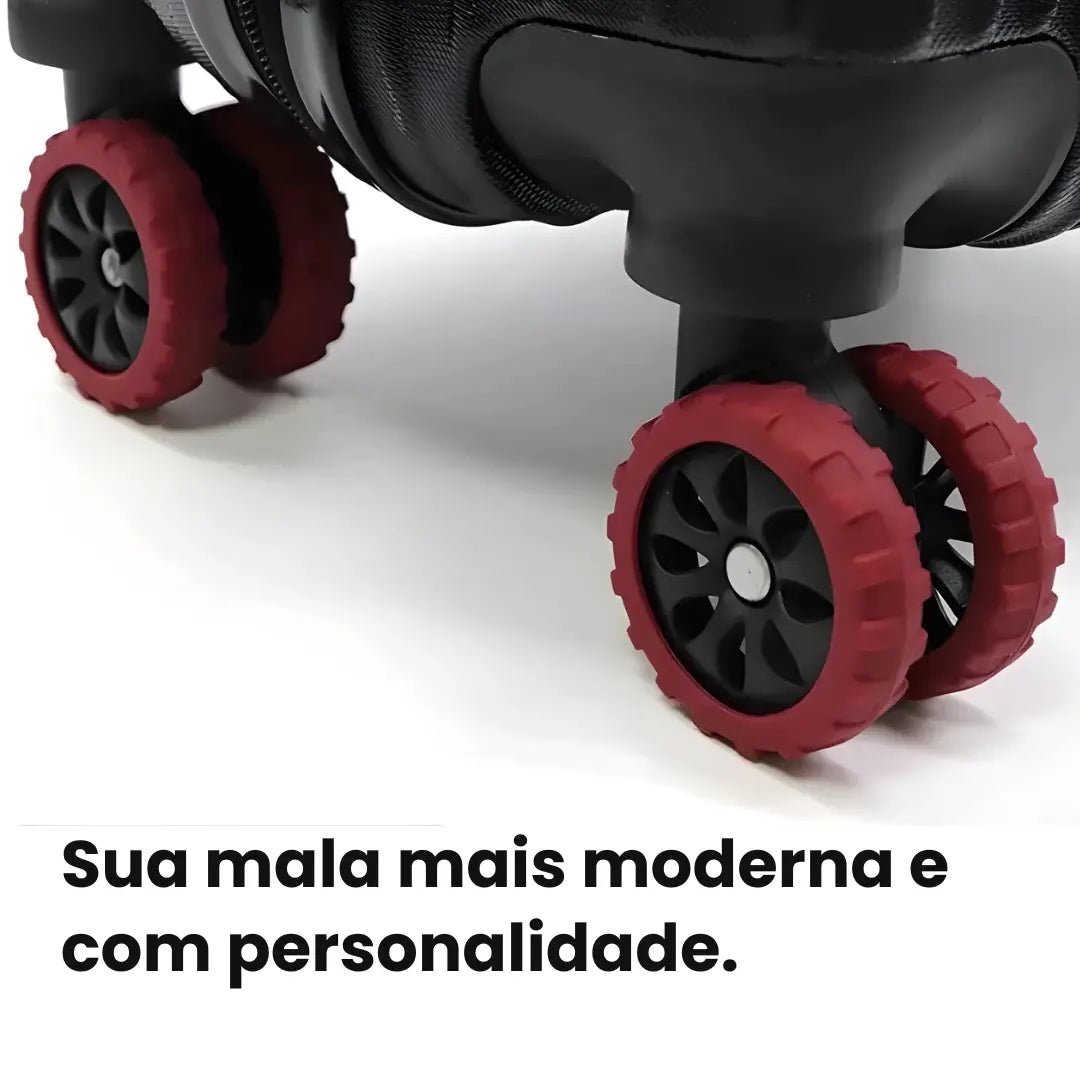 Kit 8 Capas de Silicone para Rodas de Mala – Silêncio & Proteção (VIP) - TOP Viagem