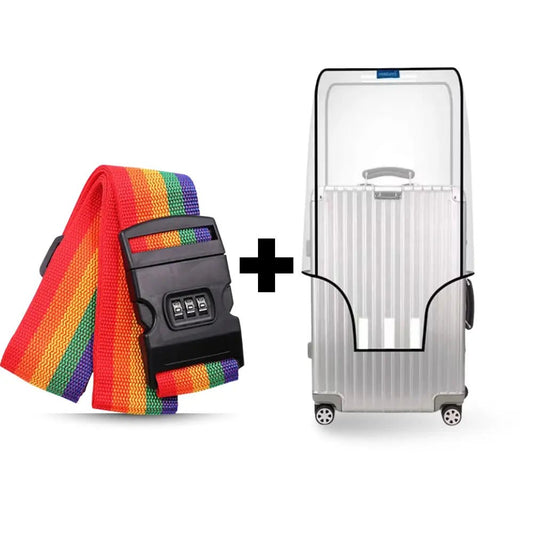 Kit Cinta de Proteção Para Mala + Capa de PVC - TOP Viagem