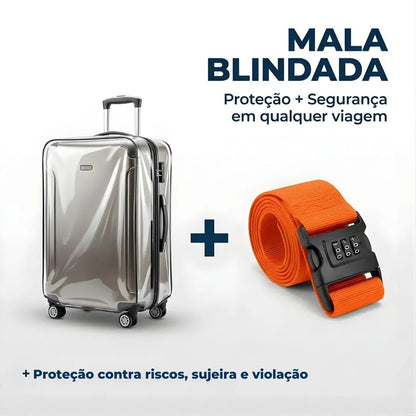 Kit Mala Blindada — Capa PVC + Cinta com Segredo Numérico - TOP Viagem