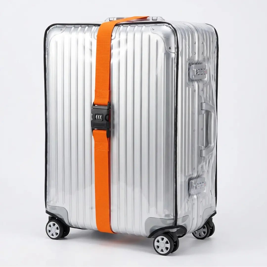 Kit Mala Blindada — Capa PVC + Cinta com Segredo Numérico - TOP Viagem