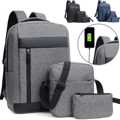 Kit Mochila, Bolsa Lateral e Estojo Unissex 3 Peças - TOP Viagem
