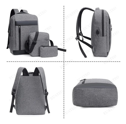 Kit Mochila, Bolsa Lateral e Estojo Unissex 3 Peças - TOP Viagem