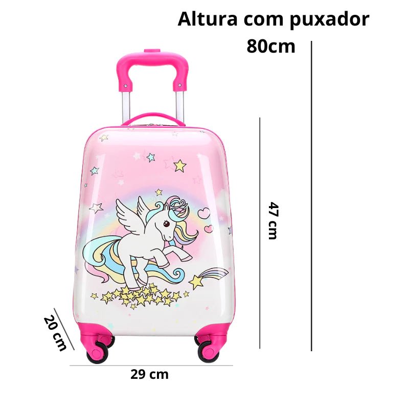 Mala Infantil com Rodinhas 360° – Leve, Rígida e Segura 47x29x20cm - TOP Viagem