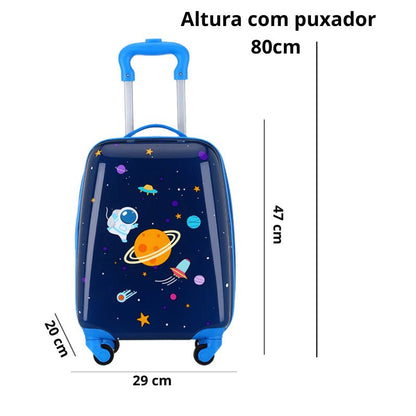 Mala Infantil com Rodinhas 360° – Leve, Rígida e Segura 47x29x20cm - TOP Viagem