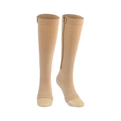 Meia de Compressão com Zíper – Alívio de Dores e Inchaços - TOP Viagem