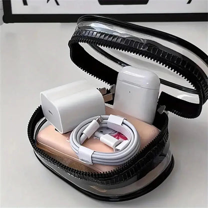 Mini Bolsa Transparente Portátil com Zíper - TOP Viagem