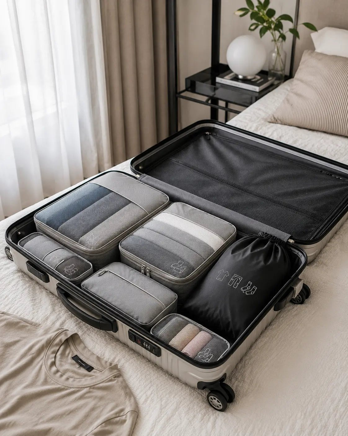 Organizador em Cubos (6 Peças) – Compacte, Organize e Viaje com Mais Espaço - TOP Viagem