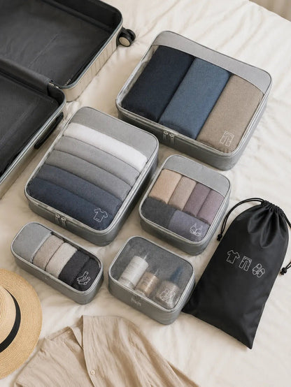 Organizador em Cubos (6 Peças) – Compacte, Organize e Viaje com Mais Espaço - TOP Viagem