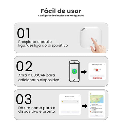 Rastreador para Mala Smart Tag Compatível com iPhone – Localização em Tempo Real Global - TOP Viagem