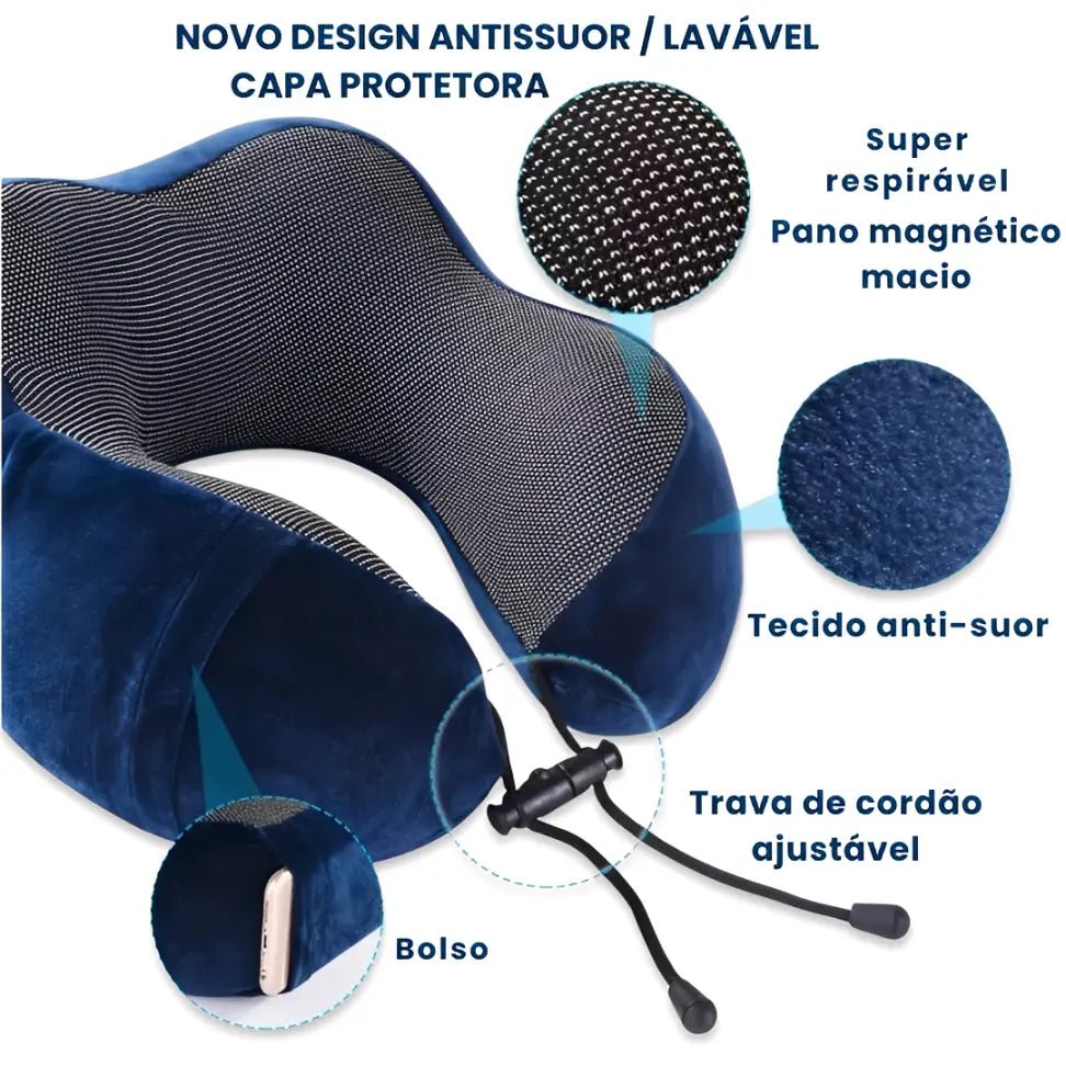 Travesseiro U Anatômico para Pescoço – Viagem Confortável (VIP) - TOP Viagem